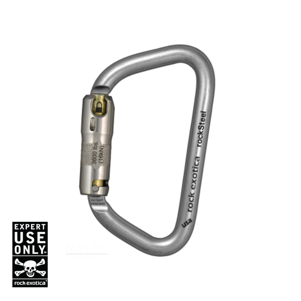 Rock Exotica RockSteel Auto-Lock Carabiner — Vertical Art Dance